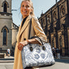 Uni Sacred Elegance: Blue and White Devotion Leather Bag