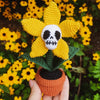 UniJames Skull Flower In A Pot Handmade Crochet