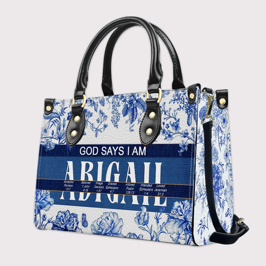 Personalized Leather Handbag with Custom Name & Bible Verse Meaning – Christian Tote Bag