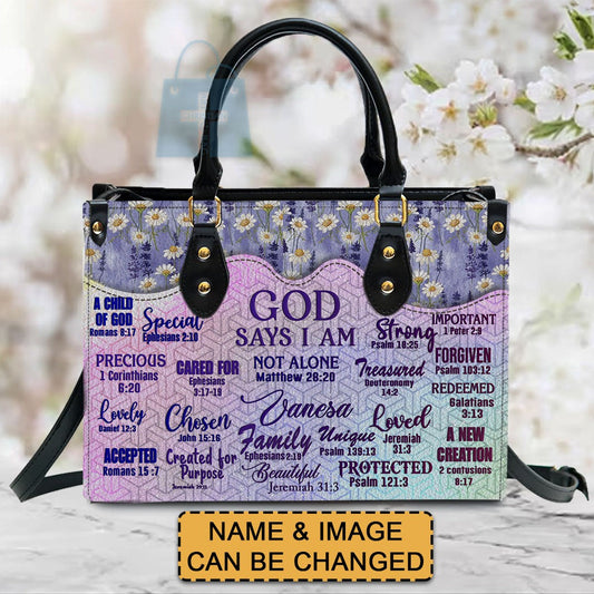 God Says I Am, Handbag Design, Monogram Leather Handbag, Gifts for Women, CABLTB231223.