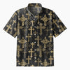UniJames Vintage Black Cross Christian Hawaiian Shirt