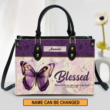 Personalized Hand Bag, Blessed Is The One Who Trusts In The Lord Jeremiah 17:7, Personalized Gifts, Gifts for Women.