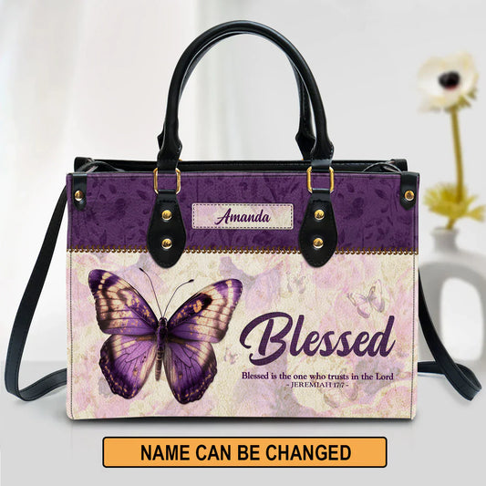 Personalized Hand Bag, Blessed Is The One Who Trusts In The Lord Jeremiah 17:7, Personalized Gifts, Gifts for Women.