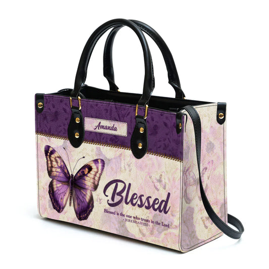 Personalized Hand Bag, Blessed Is The One Who Trusts In The Lord Jeremiah 17:7, Personalized Gifts, Gifts for Women.