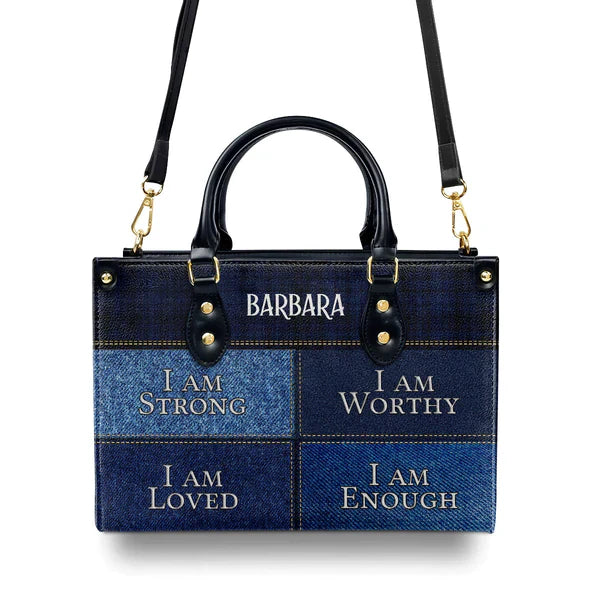 I Am Strong, I Am Worthy, Personalized Bags, Gifts for Women, Christmas Gift, CABLTB02290723.
