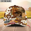 Unijames Cattle American Flag Cowhide Personalized Name 3D Classic Cap