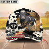 Unijames Cattle American Flag Cowhide Personalized Name 3D Classic Cap
