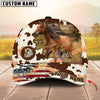 Unijames Cattle American Flag Cowhide Personalized Name 3D Classic Cap