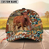 Unijames Cattle Sunflower Western Cowhide Personalized Name 3D Classic Cap