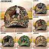 Unijames Cattle Sunflower Western Cowhide Personalized Name 3D Classic Cap