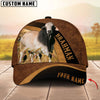 Unijames Cattle Brown Leather Pattern Personalized Name Cap