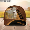 Unijames Cattle Brown Leather Pattern Personalized Name Cap