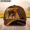 Unijames Cattle Brown Leather Pattern Personalized Name Cap