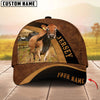Unijames Cattle Brown Leather Pattern Personalized Name Cap