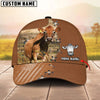 Unijames Cattle Flag Leather Pattern Personalized Name Cap