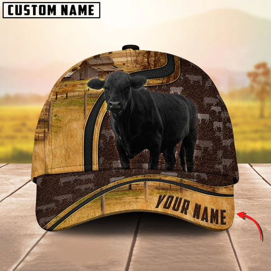 Unijames Cattle Ranch Leather Pattern Personalized Name Cap