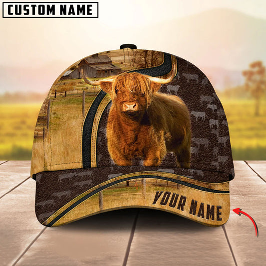 Unijames Cattle Ranch Leather Pattern Personalized Name Cap