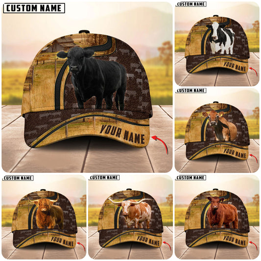 Unijames Cattle Ranch Leather Pattern Personalized Name Cap