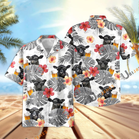 Uni Black Angus Summer Beer Chill Hawaiian Shirt
