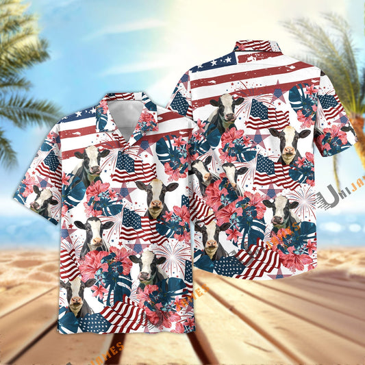 Uni Holstein Happy America Hawaiian Shirt