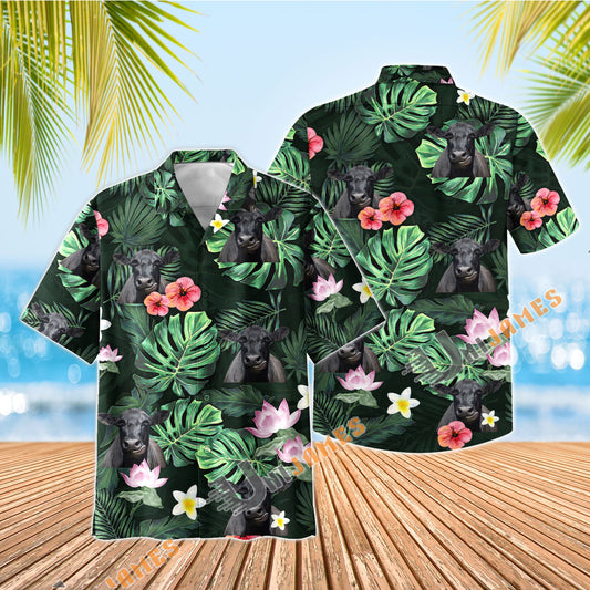 UniJames Black Angus Summer Stay Cool Hawaiian Shirt
