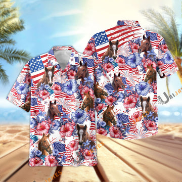 Uni Horse Happy America 2 Hawaiian Shirt