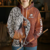 UniJames Personalized Warmblood Horse Split Faux Leather & Horseshoe 3D Hoodie