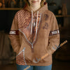 UniJames Warmblood Horse Faux Zipper Tooled Leather 3D Hoodie