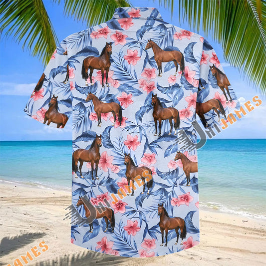 Unijames Floral Warmblood Horse Lover Hawaiian Shirt