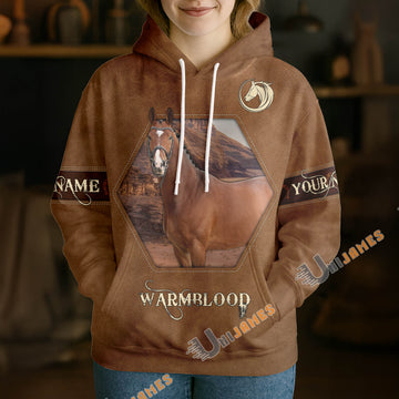 UniJames Personalized Warmblood Horse Leather-Look Hoodie