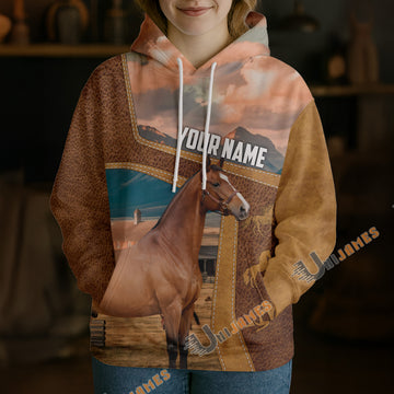 Unijames Personalized Warmblood Horse Farm Texture Hoodie