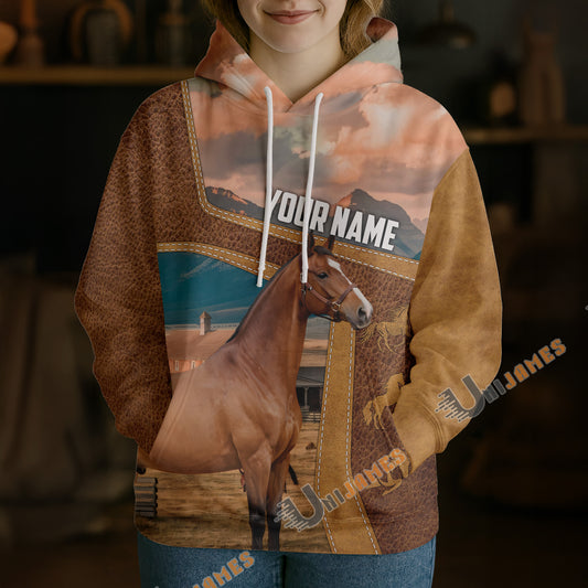 Unijames Personalized Warmblood Horse Farm Texture Hoodie