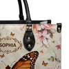 Way Maker Miracle Worker Vintage Butterfly Flower Leather Bags, Personalized Bags, Gifts for Women, Christmas Gift, CABLTB03140823.