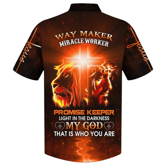 UniJames Way Maker Miracle Worker Promise Keeper Light In The Darkness My God That Is Who You Are Hawaiian Shirt - Best Hawaiian Shirts - Christian Hawaiian Shirt