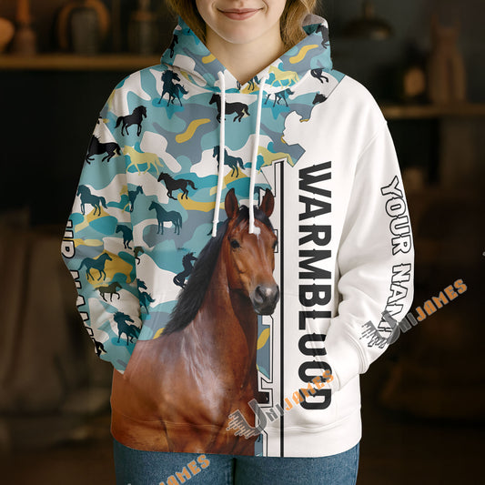 Unijames Personalized Warmblood Horse Camouflage Hoodie