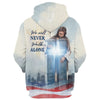 Uni We Will Never Walk Alone Christian Jesus Cross Hoodie