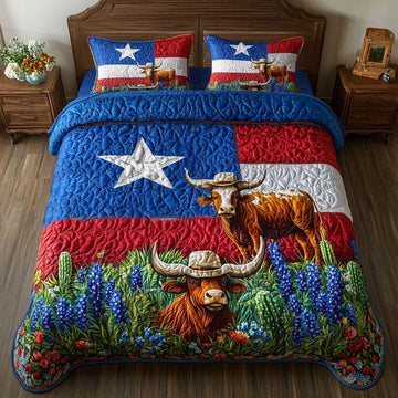Western Bloom 3-Piece Quilted Bedding Set NCU0NT5870