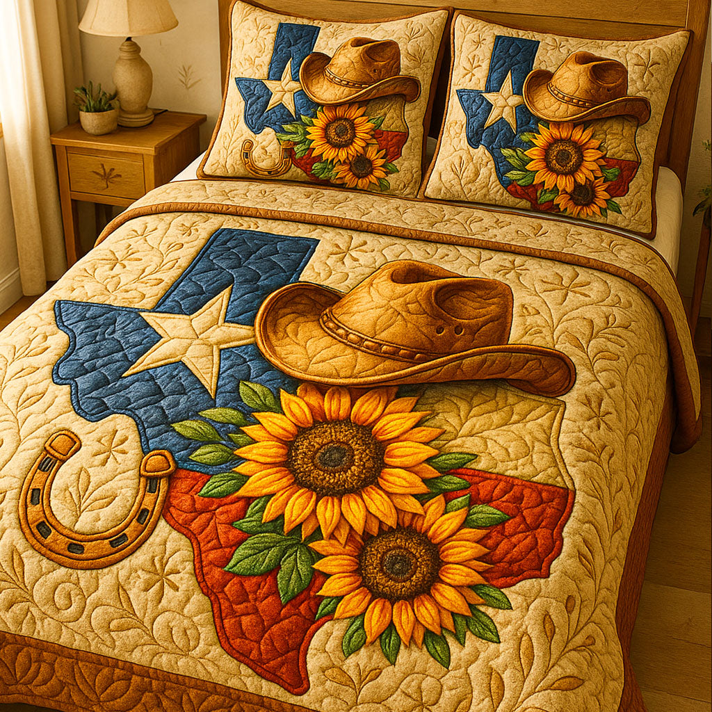 Western Bloom 3-Piece Quilted Bedding Set NCU0NT6352