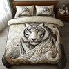 White Tiger Spirit 3-Piece Quilted Bedding Set NCU0DV6476