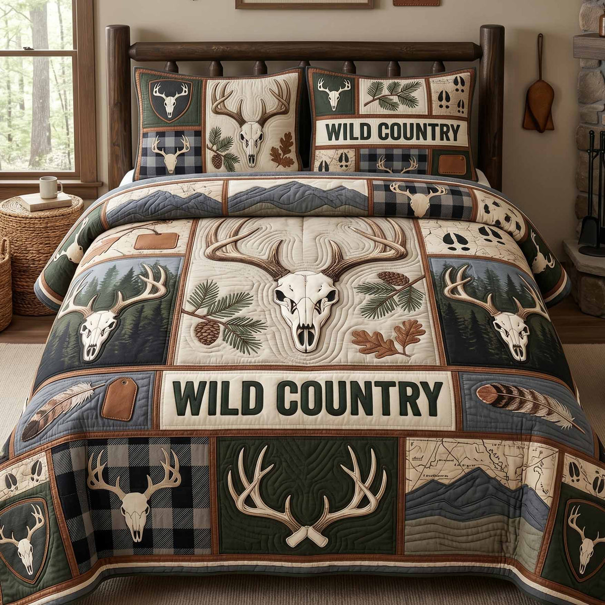 Wild Country 3-Piece Quilted Bedding Set NCU0XD2838