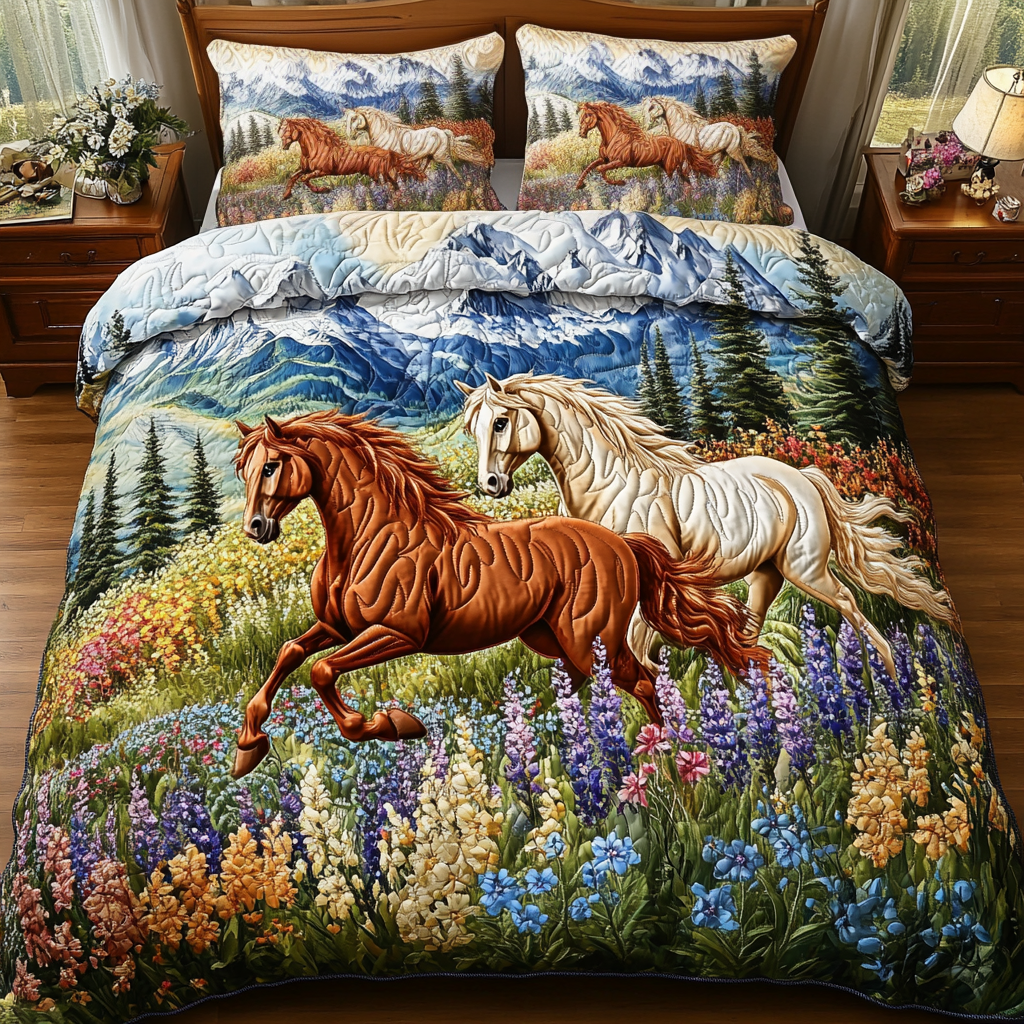 Wild Spirit 3-Piece Quilted Bedding Set NCU0VH4675