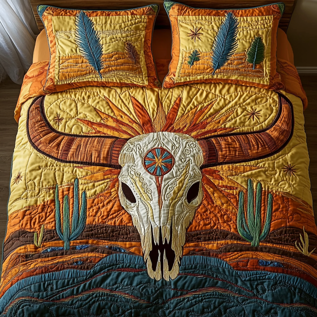 Wild West Charm 3-Piece Quilted Bedding Set NCU0DV4950