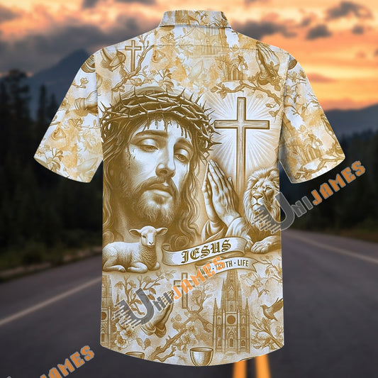 Unijames Personalized Jesus Christ Way Truth Life Christian Hawaiian Shirt