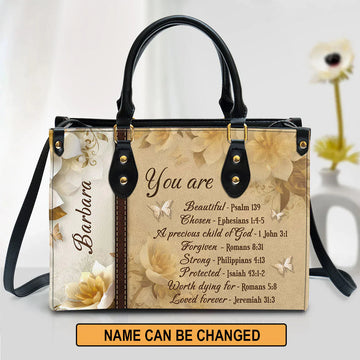 You Are Protected Beautiful Strong Loved Leather Bags, Personalized Bags, Gifts for Women, Christmas Gift, CABLTB01300723.