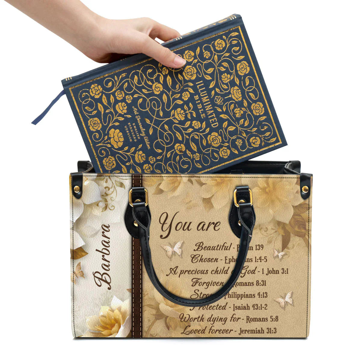 You Are Protected Beautiful Strong Loved Leather Bags, Personalized Bags, Gifts for Women, Christmas Gift, CABLTB01300723.