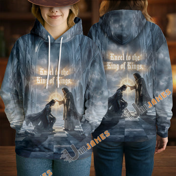 Unijames Kneel to the King of Kings 3D All-Over Print Hoodie