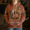 UniJames Personalized American Quarter Horse Faux Leather 3D Hoodie