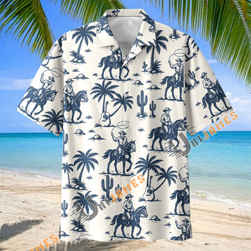 Unijames Vintage Desert Ranch Horse Rider Aloha Shirt