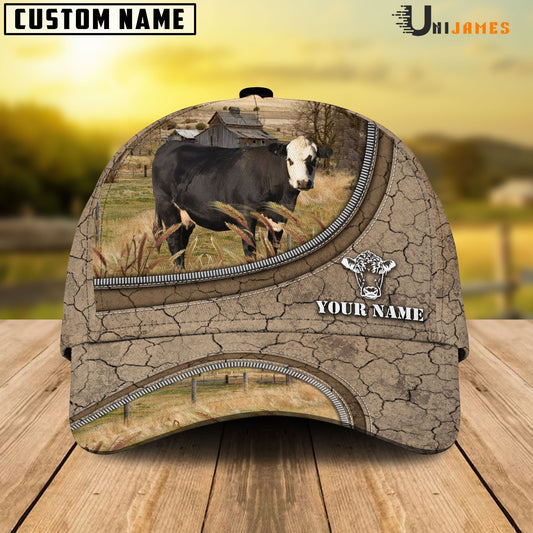 Uni Black Hereford Happiness Farming Life Customized Name Cap