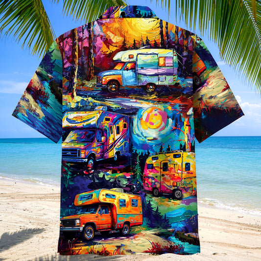Unijames Camping Car Art Hawaiian Shirt